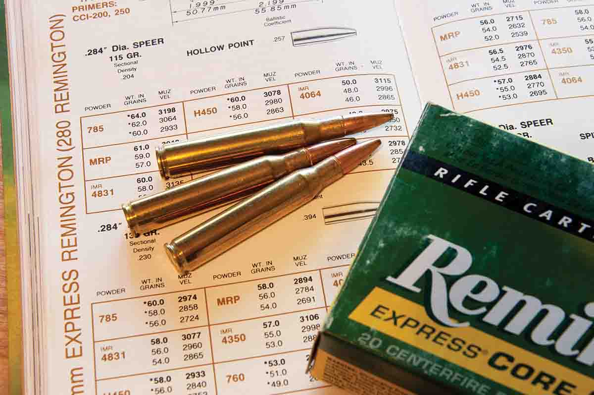 The .280 Remington cartridge was renamed the 7mm-06 and then the 7mm Express Remington. In 1979 the Speer Reloading Manual Number Ten listed the cartridge as “7mm Express Remington (.280 Remington).”